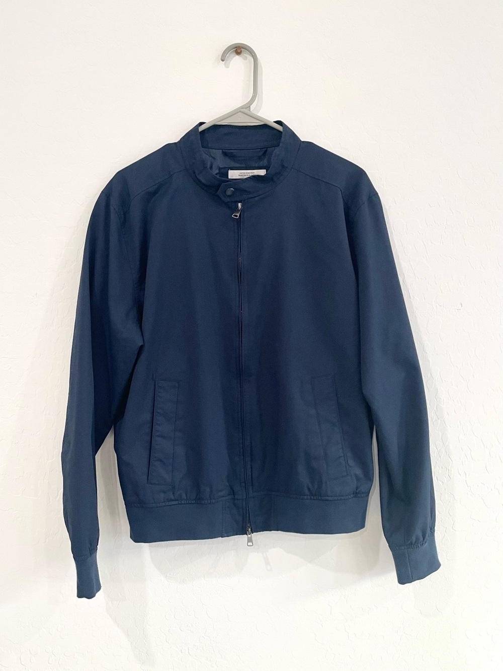 Goodfellow Men's Navy Zip Bomber Jacket - Water Resistant